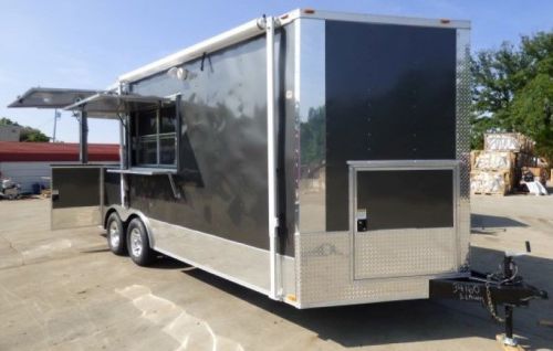Concession Trailer 8.5&#039; x 20 Charcoal Gray Catering Event Trailer