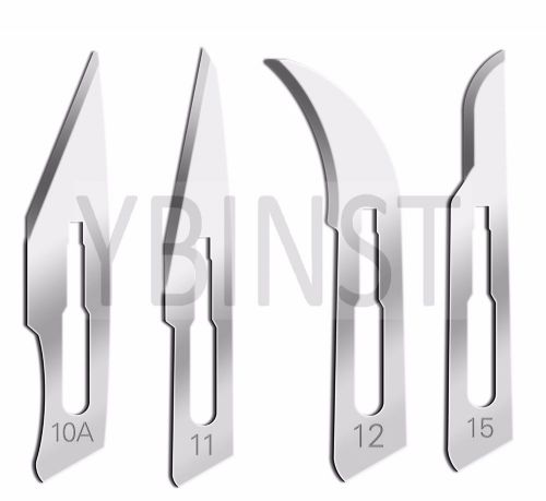LOT OF 100 PCS CARBON STEEL STERILE SURGICAL SCALPEL BLADES #10A #11 #12 #15
