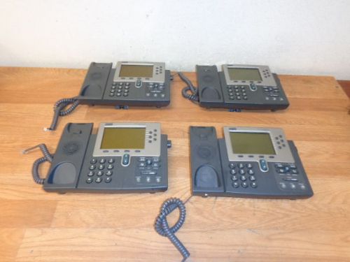 One lot of 4 CISCO Systems 7960G VOIP IP Business Telephone Gray WORKING