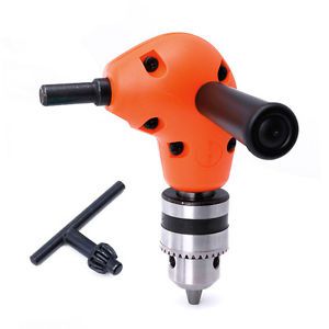 3/8&#034; Grip Right Angle Drill Attachment 90 Degree Handle Key Chuck Adapter Orange