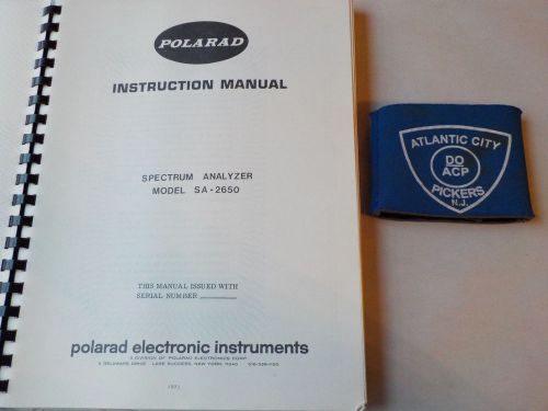 POLARAD SA-2650 SPECTRUM ANALYZER INSTRUCTION MANUAL