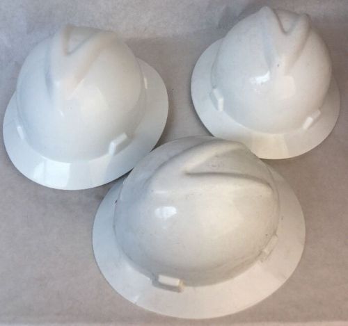 3 MSA Safety Works Full Brim Hard Hat, 10006318, White, New 63WTK.11A