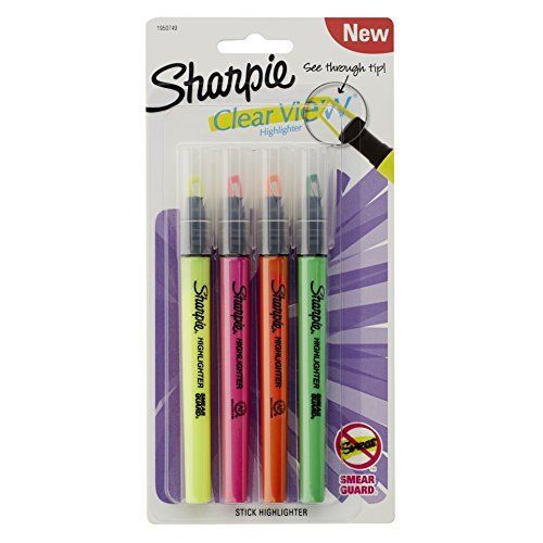 Clear view highlighter stick assorted 4-pack (1950749) clearview highlighters ti for sale