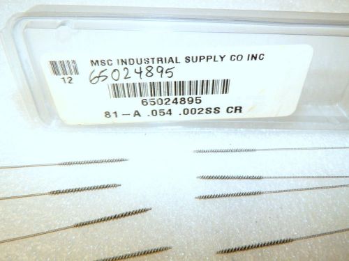 Stainless spiral Tube Brushes QTY:12  0.054 Brush Dia.  3&#034; Length, 0.002&#034; wire