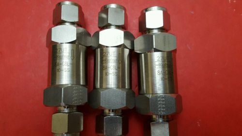 Lot of 3 - new - parker 8a-c8l-10-ss cpi check valve 1/2&#034; od tubing ss 316 for sale