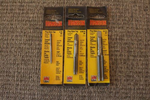 Hanson Tools  Plug Style Tap 6-32NC  5/16-24NF  1/2-20NF   NEW