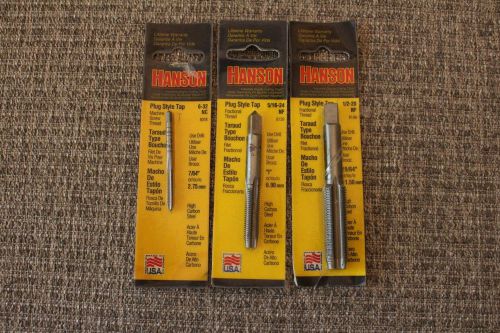 Hanson Tools  Plug Style Tap 6-32NC  5/16-24NF  1/2-20NF   NEW