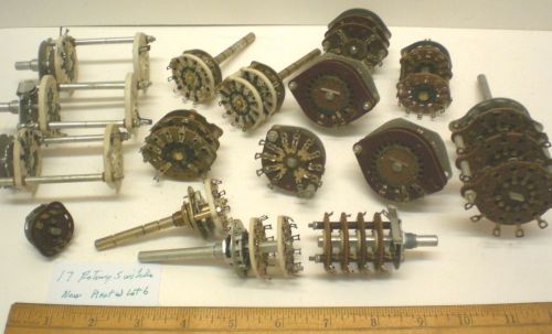 17 Rotary Switches Assorted, NEW,  Central Lab &amp; Others, Lot 6, Made in USA
