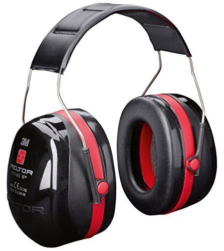 3M PELTOR Optime III Ear Muffs Headband 35 dB Black  Red H540A-411-SV