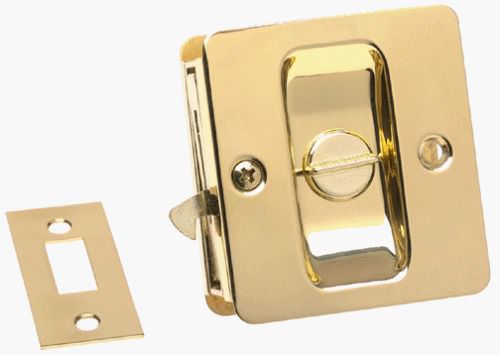 THDT-509304-Kwikset 333 Notch Bed/Bath Pocket Door Lock in Polished Brass