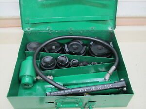 Greenlee 7310 1/2&#034; - 4&#034; Hydraulic Knockout Punch Driver Set Used Ships Free