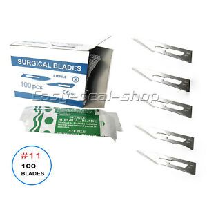 100pcs Sterile Scalpel Blades #11 Surgical Dental  Instruments