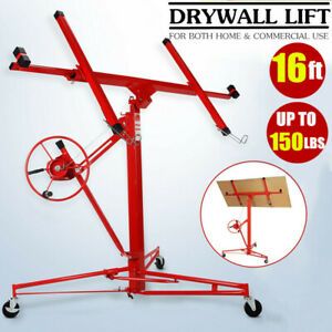 11-16&#039; Drywall Panel Lifter Hoist Jack Rolling Caster Lockable DIY Tool