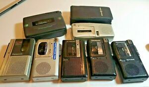 Lot of 7 Vintage Micro Cassette Recorders  Panasonic GE General Electric parts