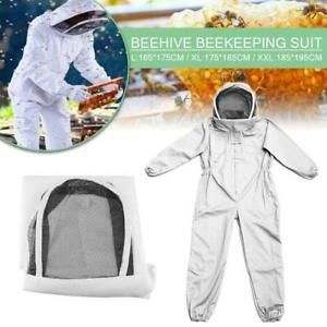 Beekeeping Suit Bee Full Body Protection Safety Clothing White Cotton Veil Hood