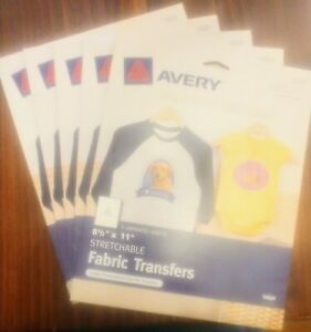 Avery 8.5 x 11 Stretchable Fabric Transfers bundle of 5 packs, 5 sheets per pack