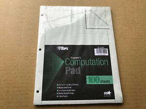 Tops Engineer&#039;s Computation Pad No. 35500 8.5&#034;x11&#034; 100 Sheets