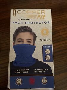 Copper Fit Guardwell Face Protector Youth Mask Blue New