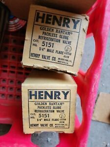Lot Of 2 Henry Golden Bantam Packless Globe Refrigeration Valve Part# 5151...