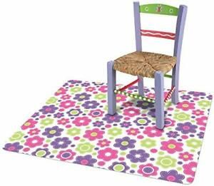Deflecto FashionMat Chair Mat Lazy Daisy Design Hard Floor and Flat Pile Carp...