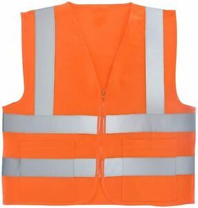 Security Safety Vest, Standard High Visibility Reflective Tape (Linsy) One Size