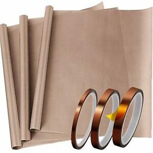 6 Pack PTFE Teflon Sheet for Heat Press Transfer Sheets and Heat Tape Heat High