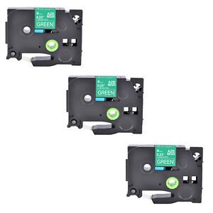 3PK Compatible Brother TZ-715 TZe-715 White on Green Label Tape Cassette 0.23&#034;