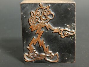Vintage Printing Letterpress Printers Block Reddy Kilowatt Wooden Stamp