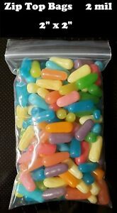 2&#034; x 2&#034; Clear Zip Seal Plastic Bags 2Mil Jewelry Pill Zipper Top Lock Baggies