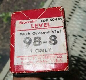 Starrett Level 98-8 Machinist Level 8&#034; Vintage Original Box Parts
