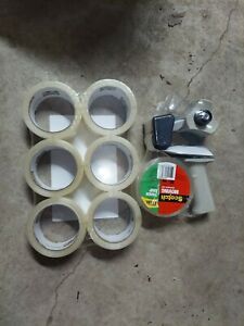 3M Scotch Tape Gun Dispenser with 7 Shipping Packaging Rolls