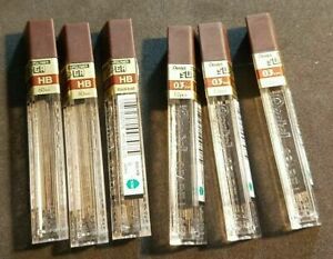 Pentel .3mm Black Lead HB Refills - 6 Packs of 12