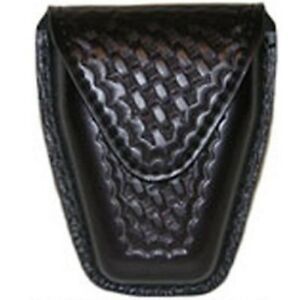 Safariland 190-4HS Black Basketweave Hidden Snap Top Flap Chain Handcuff Pouch