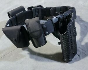 Bianchi Duty Belt Size 32-36 Glock 19,23 Basketweave Holster W/ All Pouches RH