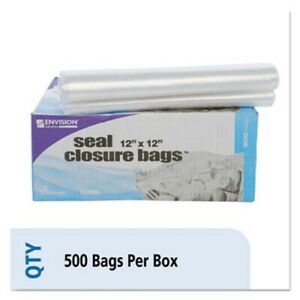 Envision Zipper Seal Closure Bags, Clear, 12 x 12, 500 Bags (STOZF008C)