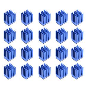 12x9x9mm Blue Aluminum Heatsink Self Adhesive Pad for 3D Printers 20Pcs