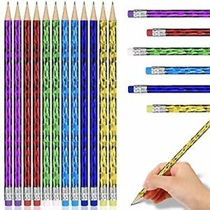Metallic Glitter Pencil for Kids HB Pencils Wood Pencil with (36)
