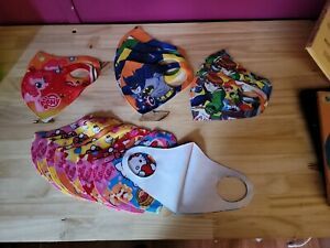 LOT of 15 Kids  FACE MASKS, Batman, Hello Kitty, My Little Pony BACK TO SCHOOL