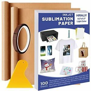 HIRALIY Printable Sublimation Paper 100-Sheet Heat Transfer Light-colored T-shir
