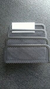 Mesh metal BLACK letter sorter Made by Design 3-compartment desk organizer