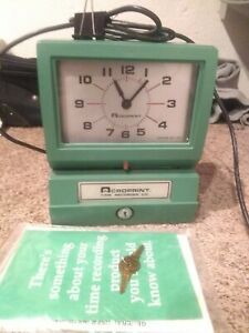 ACROPRINT Model 150NR4 Timeclock with 2 Keys Tested Working Time Recorder