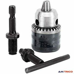 0.6-6.5mm 1/40-1/4&#034; Capacity Drill Chuck Adapter Converter with 1/4&#034; Quick Chang
