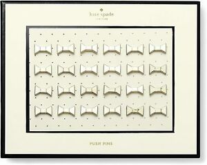 NEW Kate Spade New York Set of 24 Bow Push Pins Gold Metal Tacks 1/2&#034; (Boxed)