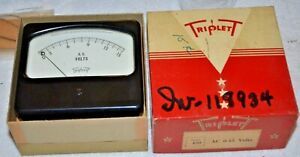 Vintage TRIPLETT AMPERS METER  Model 430 0-15 VOLTS NOS LQQK