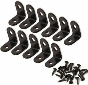 Ira Pollitt 30 PCS Black Corner Braces L Bracket Corner Bracket Small Metal J...