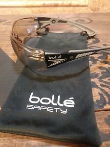 BOLLE 40225 CSP RUSH+ SAFETY GLASSES Z87+U6S BLACK/GRAY TEMPLES ANTI-FOG