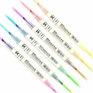 6 Pieces Double Ended Highlighters Assorted Colors, Chisel Tip Dual (12 colors)
