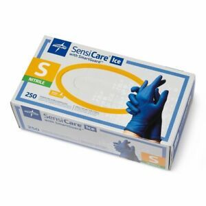 (2 BOXES) Powder-Free Medline Nitrile Exam Gloves, Size S 250/BX
