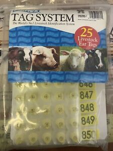 ALLFLEX GLOBAL Ear Tags Male/Female Sheep YELLOW 826 - 850