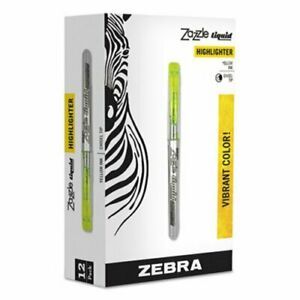 Zebra Chisel Tip Liquid Highlighter, 10 Yellow &amp; 2 Pink Highlighters (ZEB77050)